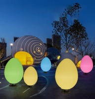 Светильник Яйцо 65х110 солнечная батарея, RGB