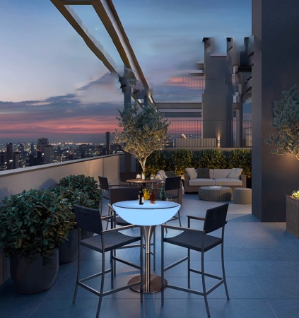 Стол светящийся круглый на металическом основании 60х60х110 Стол светящийся круглый на металическом основании 60х60х110