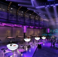 Стол светящийся круглый на металическом основании 80х80х76